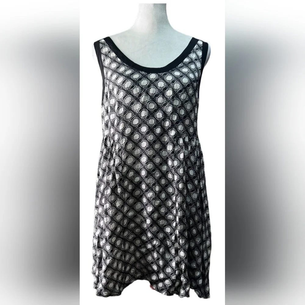Free People Black White Sleeveless Molly Dot Swing Tunic Mini Dress